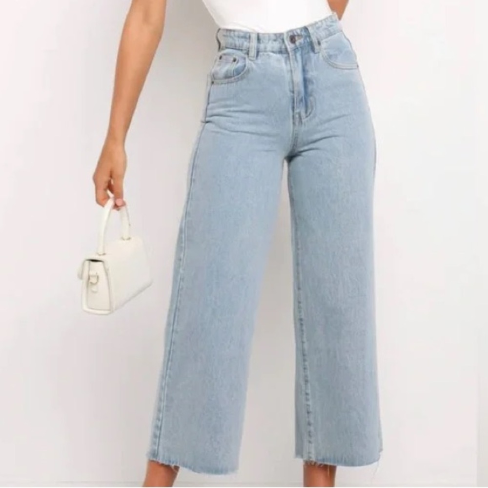 Petal & Pup Wide Leg High Rise Cropped Jeans